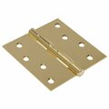 Hillman 4 in. Residential Door Hinge with Square CornersBrass Plated 851249